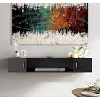 FITUEYES Wall Mounted TV Media Console Floating Desk Storage Hutch