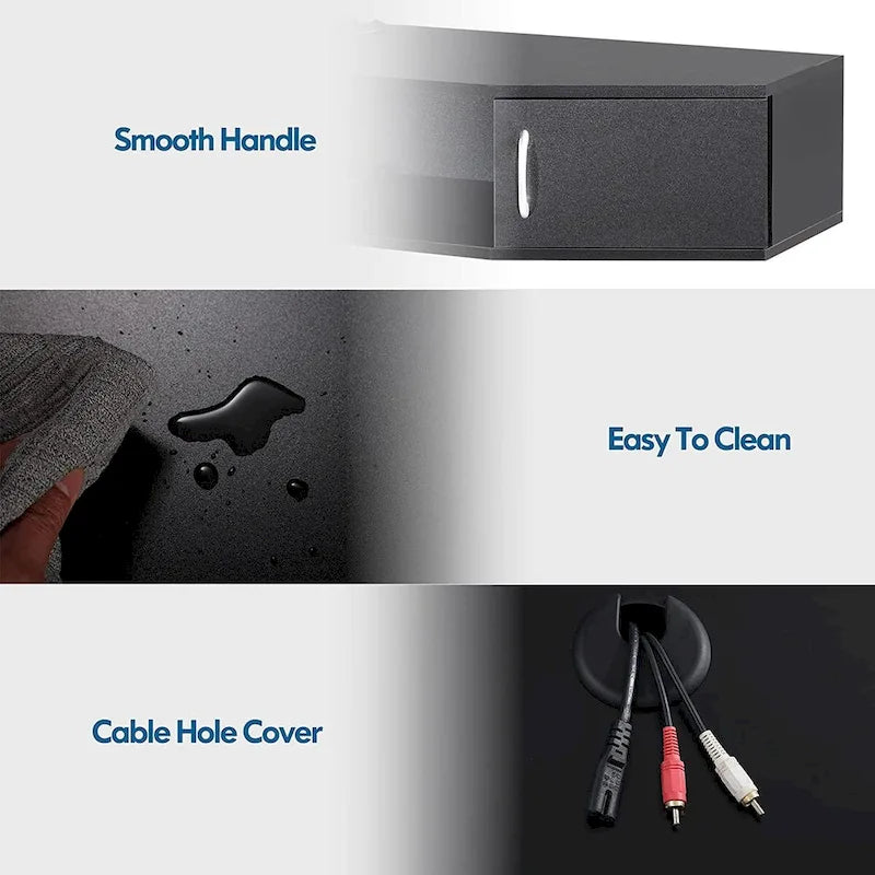 FITUEYES Wall Mounted TV Media Console Floating Desk Storage Hutch