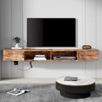 FITUEYES Wall Mounted TV Media Console Floating Desk Storage Hutch