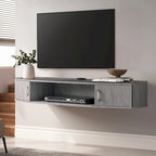 FITUEYES Wall Mounted TV Media Console Floating Desk Storage Hutch