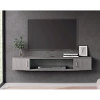 FITUEYES Wall Mounted TV Media Console Floating Desk Storage Hutch