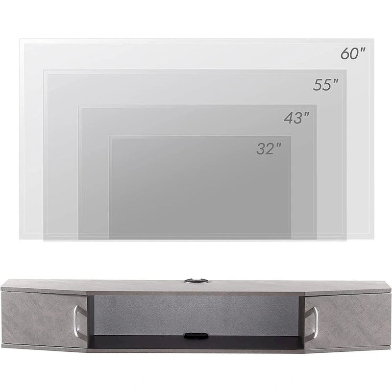 FITUEYES Wall Mounted TV Media Console Floating Desk Storage Hutch