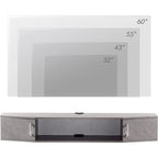 FITUEYES Wall Mounted TV Media Console Floating Desk Storage Hutch