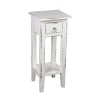 Solid Distressed Narrow Side Table - 25.75  - Washed White