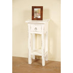 Solid Distressed Narrow Side Table - 25.75  - Washed White
