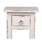 Solid Distressed Narrow Side Table - 25.75  - Washed White