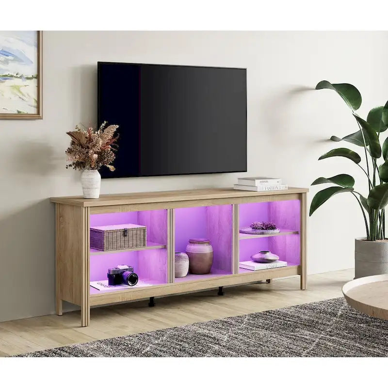Classical 70 Inch TV Stand, TV Console Table for 75 Inch TV with LED