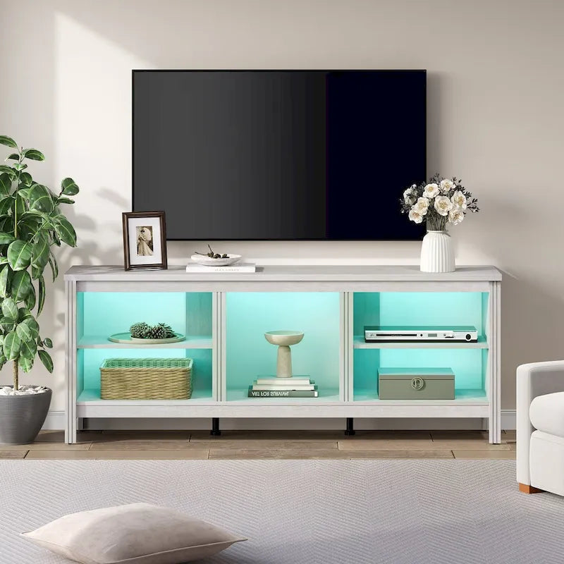 Classical 70 Inch TV Stand, TV Console Table for 75 Inch TV with LED