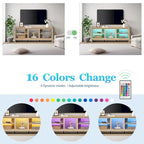 Classical 70 Inch TV Stand, TV Console Table for 75 Inch TV with LED