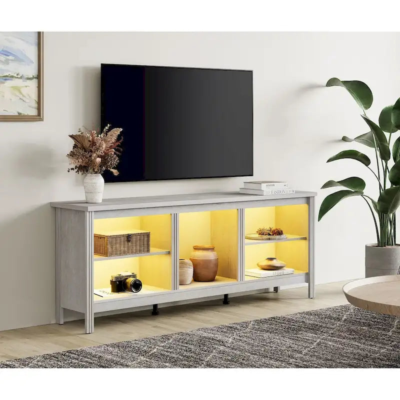 Classical 70 Inch TV Stand, TV Console Table for 75 Inch TV with LED