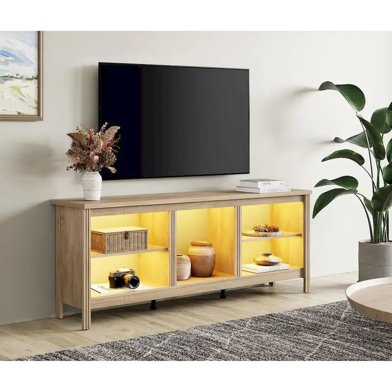 Classical 70 Inch TV Stand, TV Console Table for 75 Inch TV with LED