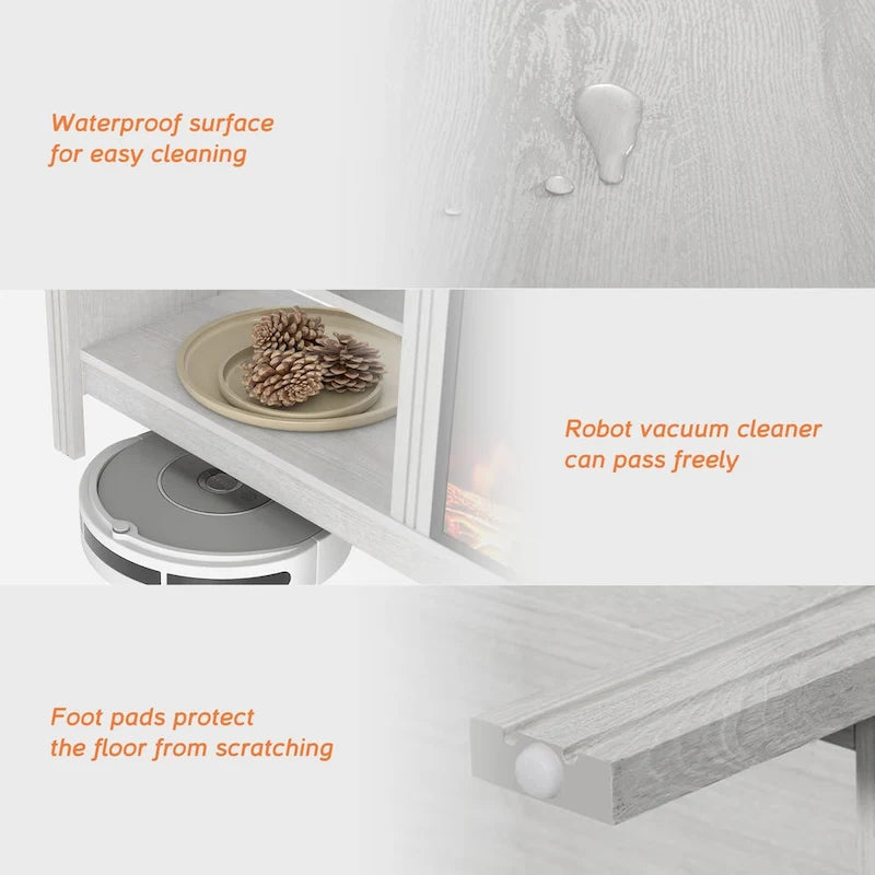 Classical 70 Inch TV Stand, TV Console Table for 75 Inch TV with LED