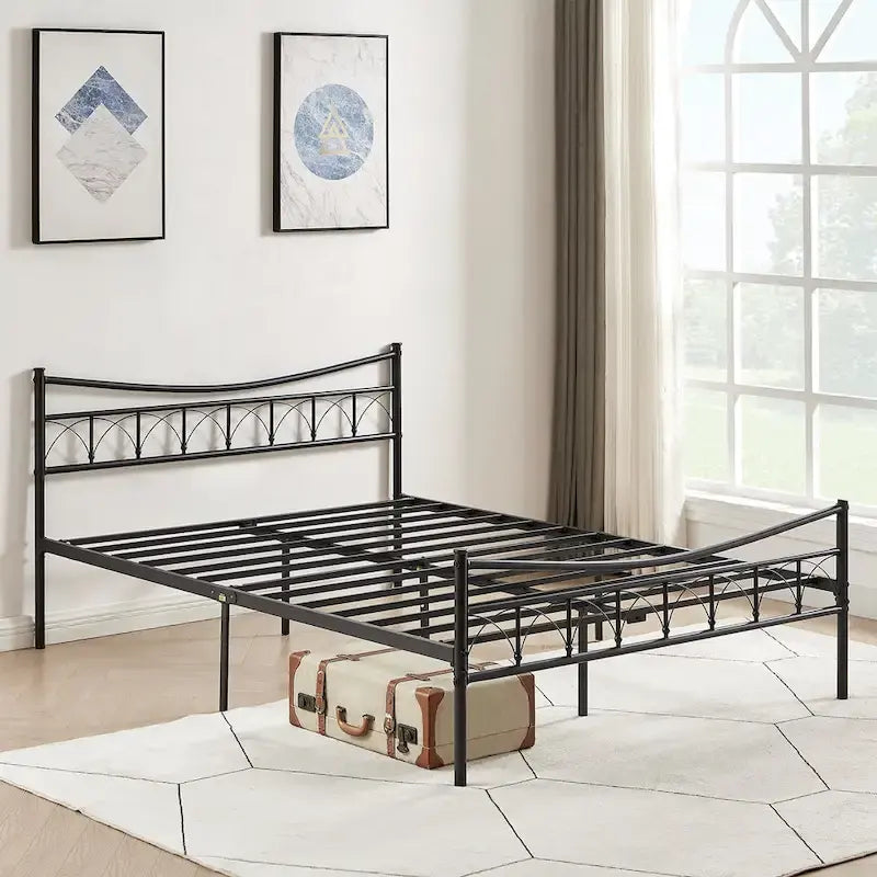 VECELO Metal Platform Bed Frame with Headboard Twin/Full/Queen Beds