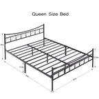 VECELO Metal Platform Bed Frame with Headboard Twin/Full/Queen Beds