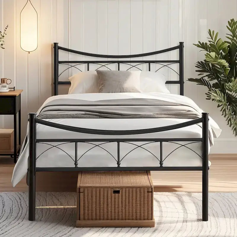 VECELO Metal Platform Bed Frame with Headboard Twin/Full/Queen Beds