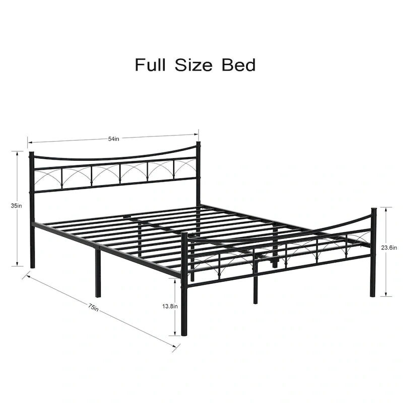 VECELO Metal Platform Bed Frame with Headboard Twin/Full/Queen Beds