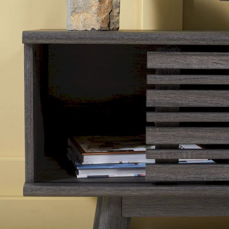 SAFAVIEH Teela Walnut 59-inch Storage Media TV Stand - 59  W x 15  L x 19  H - 59Wx15Dx19H