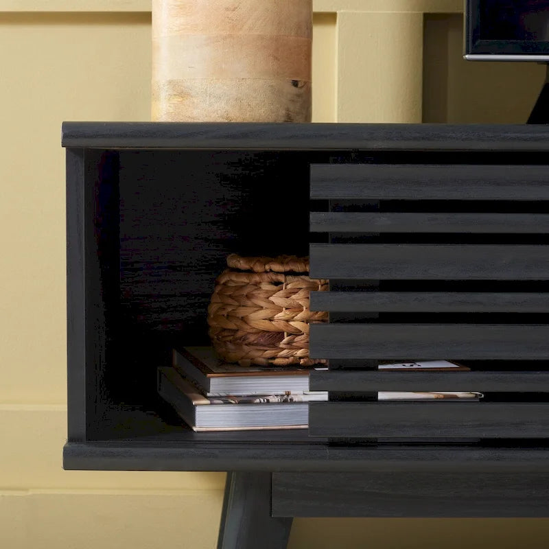 SAFAVIEH Teela Walnut 59-inch Storage Media TV Stand - 59  W x 15  L x 19  H - 59Wx15Dx19H