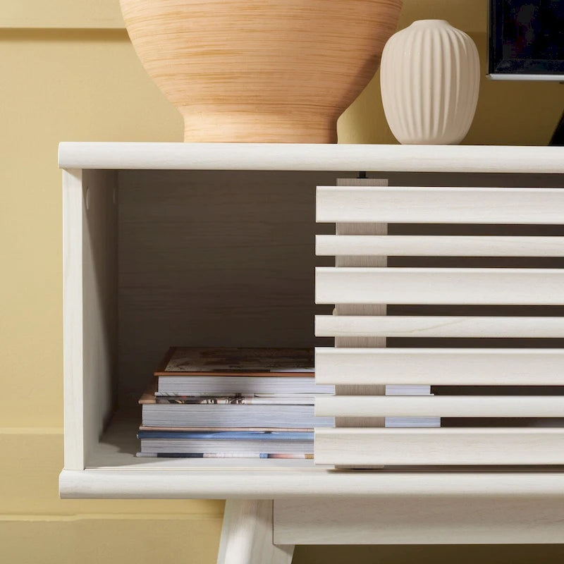 SAFAVIEH Teela Walnut 59-inch Storage Media TV Stand - 59  W x 15  L x 19  H - 59Wx15Dx19H