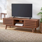 SAFAVIEH Teela Walnut 59-inch Storage Media TV Stand - 59  W x 15  L x 19  H - 59Wx15Dx19H