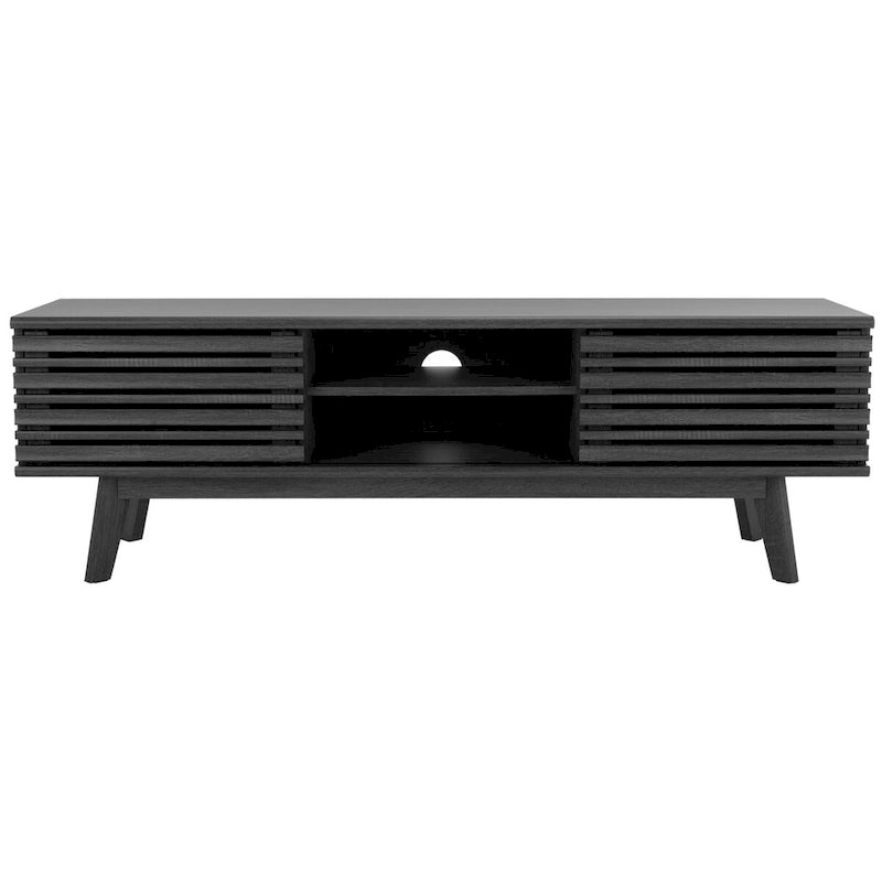 SAFAVIEH Teela Walnut 59-inch Storage Media TV Stand - 59  W x 15  L x 19  H - 59Wx15Dx19H