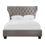 Melina Upholstered Footboard Storage Bed in Gray Linen