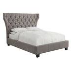 Melina Upholstered Footboard Storage Bed in Gray Linen