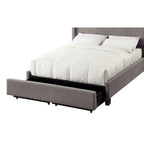 Melina Upholstered Footboard Storage Bed in Gray Linen