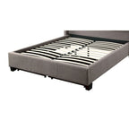 Melina Upholstered Footboard Storage Bed in Gray Linen