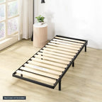 1.6 Inch Metal Bunkie Board with Wood Slats by Crown Comfort