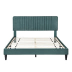 Queen Size Upholstered Platform Bed,No Box Spring Needed, Velvet Fabric