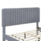 Queen Size Upholstered Platform Bed,No Box Spring Needed, Velvet Fabric