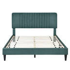 Queen Size Upholstered Platform Bed,No Box Spring Needed, Velvet Fabric