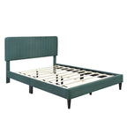 Queen Size Upholstered Platform Bed,No Box Spring Needed, Velvet Fabric