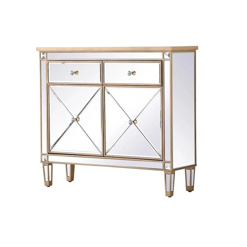 2-Door Mirrored Accent Cabinet