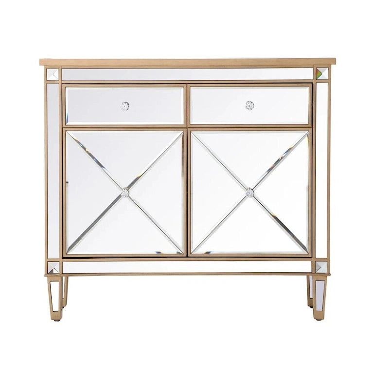 2-Door Mirrored Accent Cabinet