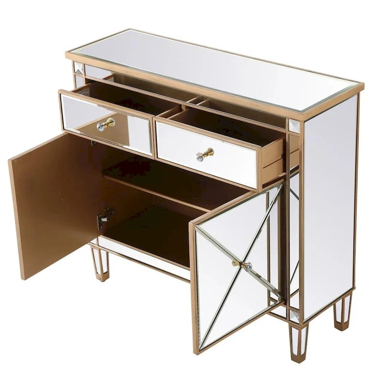 2-Door Mirrored Accent Cabinet