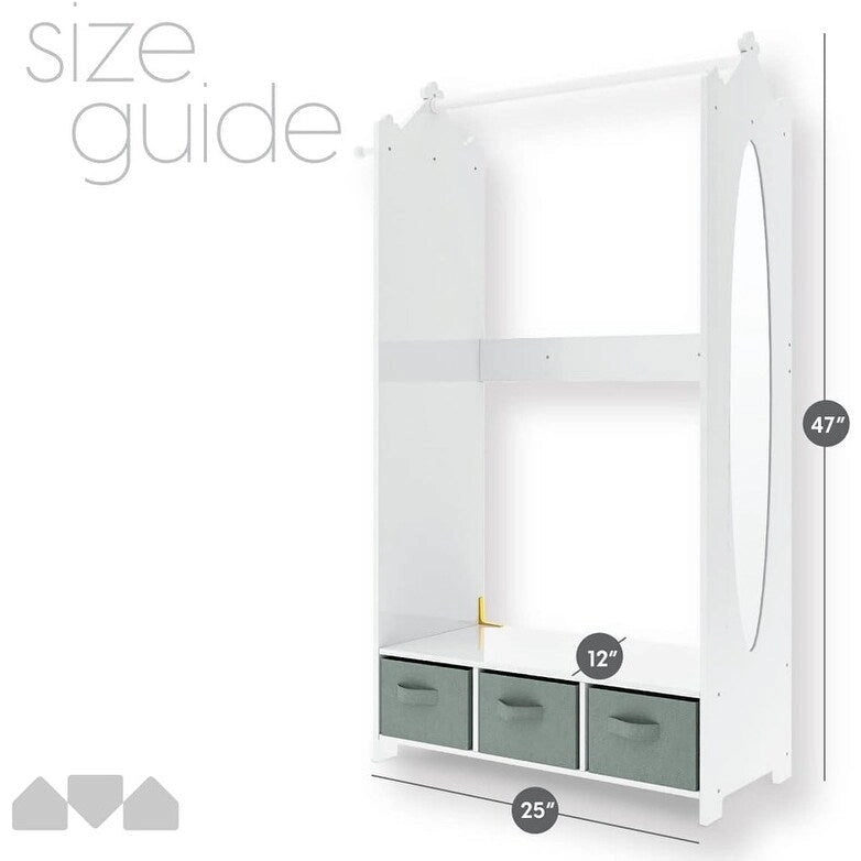 Dress Up Storage Kids Costume Organizer Center - 12 D x 25 W x 47 H