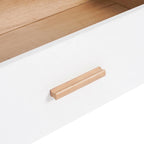 Three Drawer Storage Cabinet Dresser Bedside Table Chest Solid Wood Feet and Handles