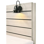 Edyth 4 Piece White LED Panel Bedroom Set