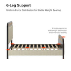 Alphons Modern Solid Wood Frame Ratten Bed with LED Headboard by HULALA HOME