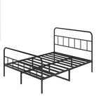 Queen Size Metal Platform Bed frame w/ Headboard No Box Spring Needed