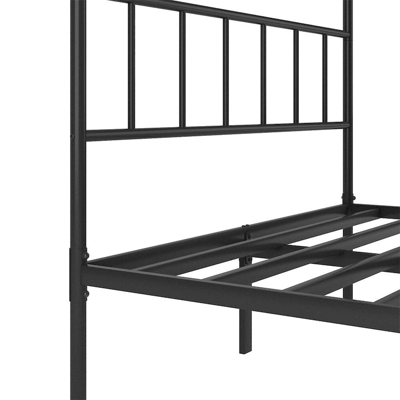Queen Size Metal Platform Bed frame w/ Headboard No Box Spring Needed