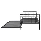 Twin Size Metal Daybed with Curved Handle Design and Twin Size Trundle