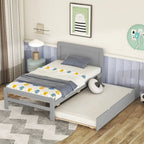 Modern Design Wooden Platform Bed Frame with Trundle