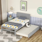 Modern Design Wooden Platform Bed Frame with Trundle