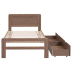 Modern Design Wooden Platform Bed Frame with Trundle