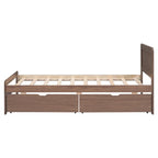 Modern Design Wooden Platform Bed Frame with Trundle