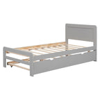 Modern Design Wooden Platform Bed Frame with Trundle