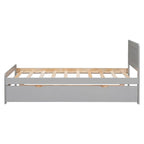 Modern Design Wooden Platform Bed Frame with Trundle